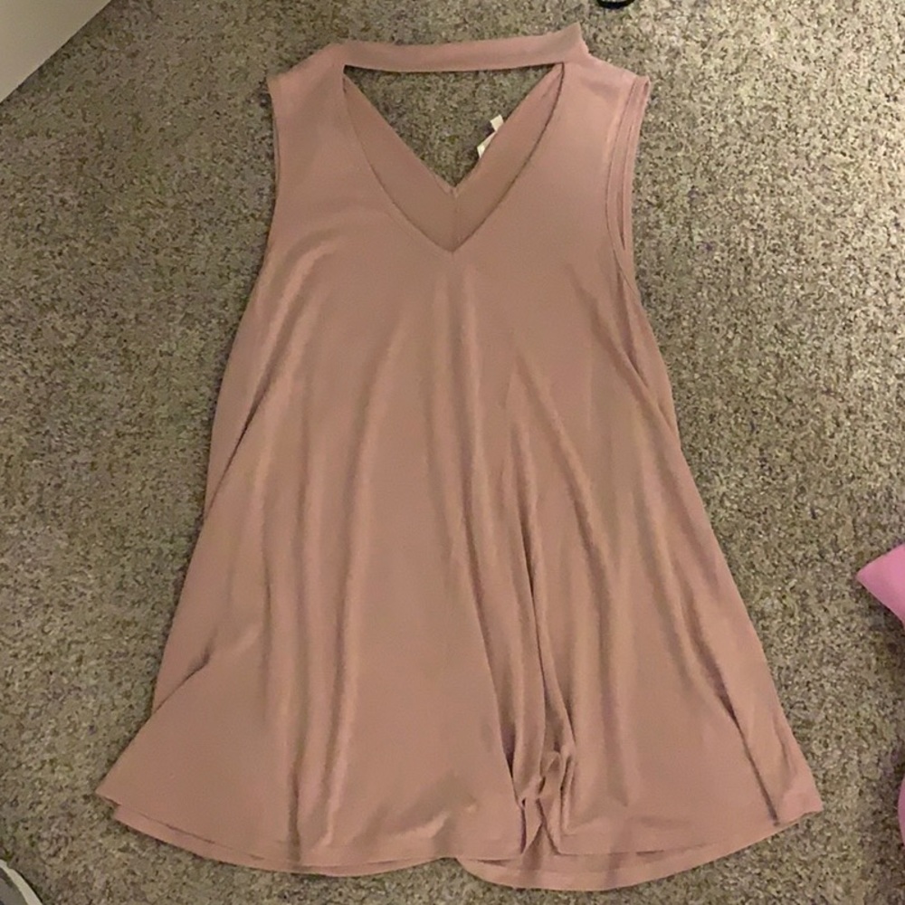 pink tank top with band around neck